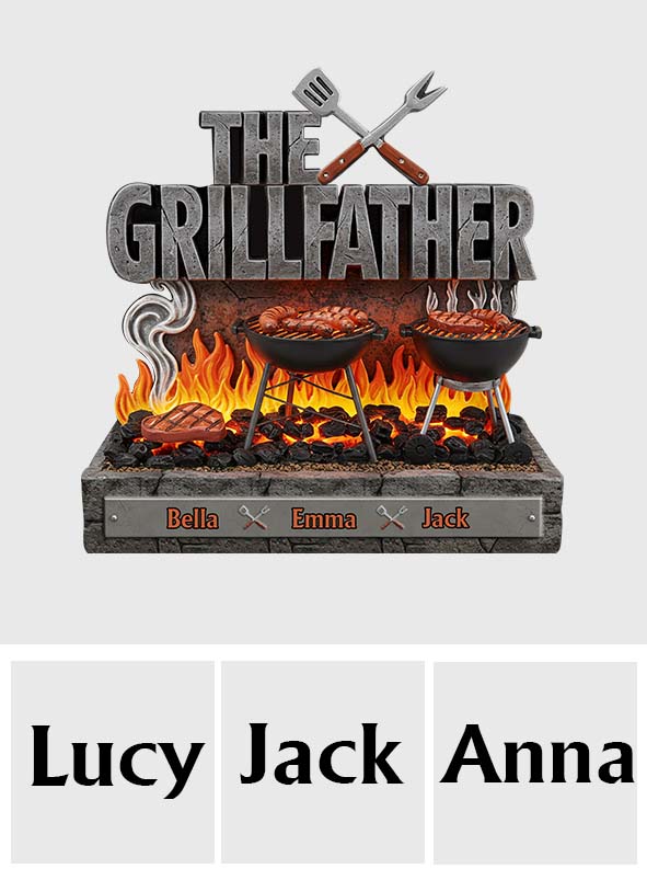 The Grillfather - Personalized Father Custom Shaped Acrylic Plaque