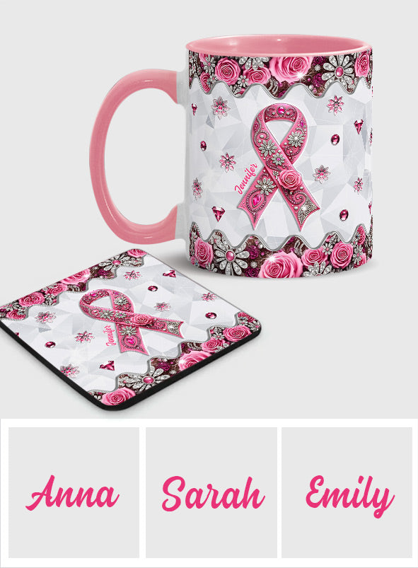 Breast Cancer Awareness - Personalized Breast Cancer Awareness Accent Mug