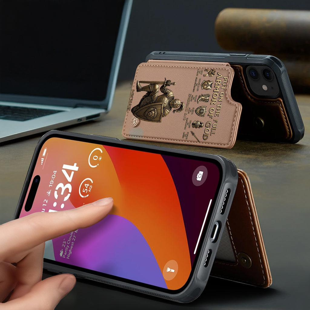 Put On The Full Amor Of God - Personalized Christian Wallet Phone Case