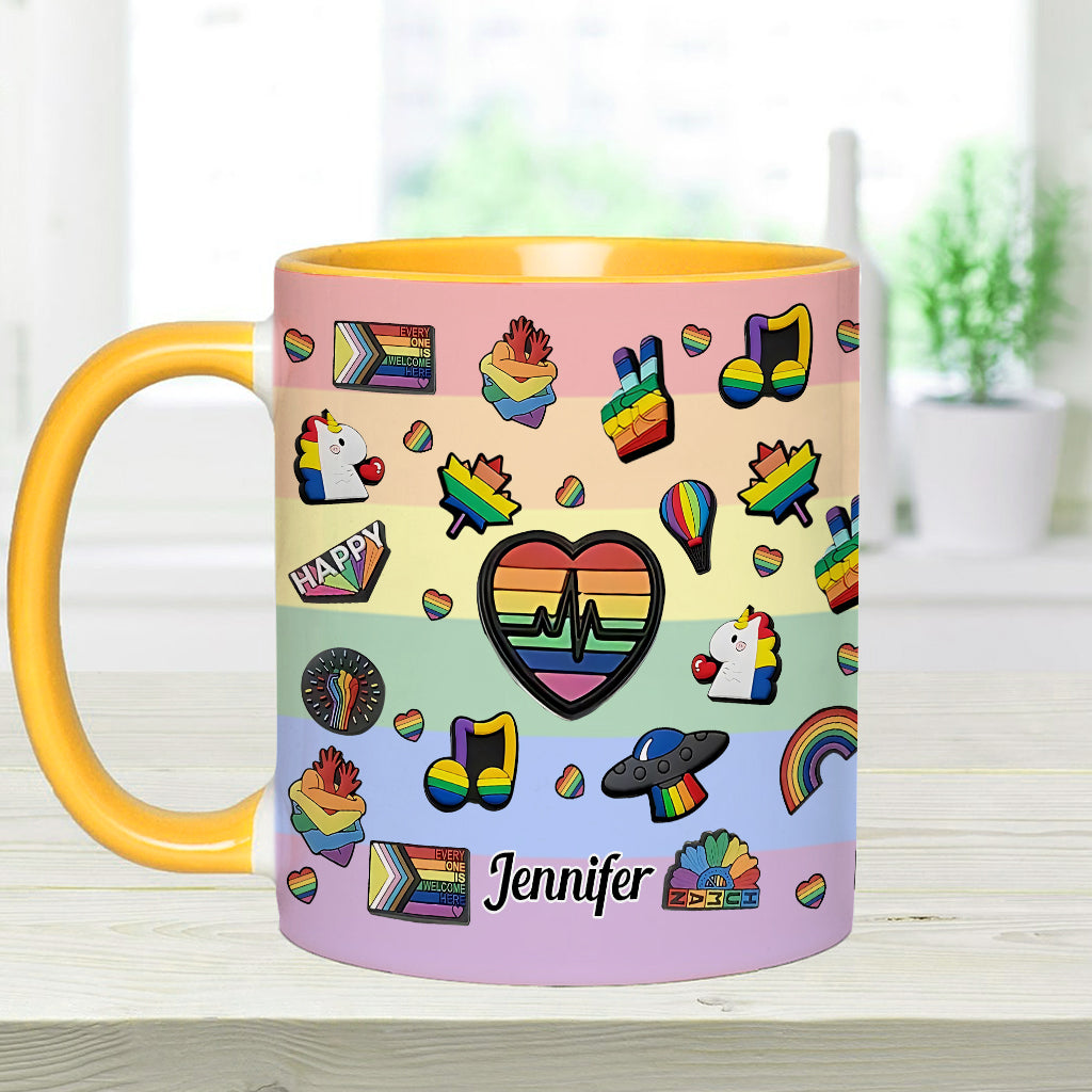 Pride Rainbow - Personalized LGBT Support Accent Mug