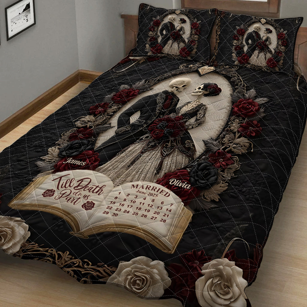 Till Death Do Us Part - Personalized Skull Quilt Set