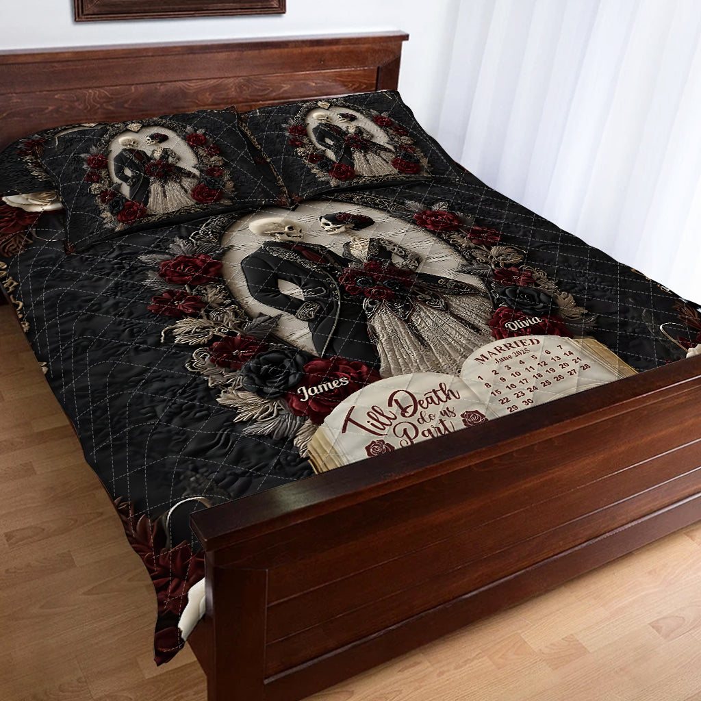 Till Death Do Us Part - Personalized Skull Quilt Set