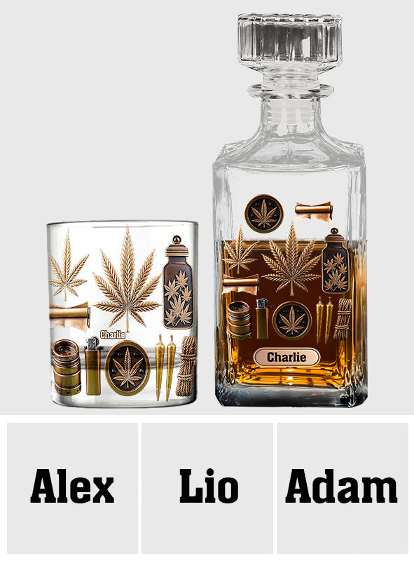 Magic Leaf - Personalized Weed Whiskey Decanter Set