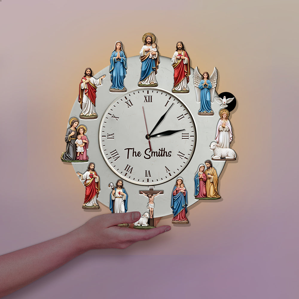 Timeless Faith - Personalized Christian LED Light Wall Clock