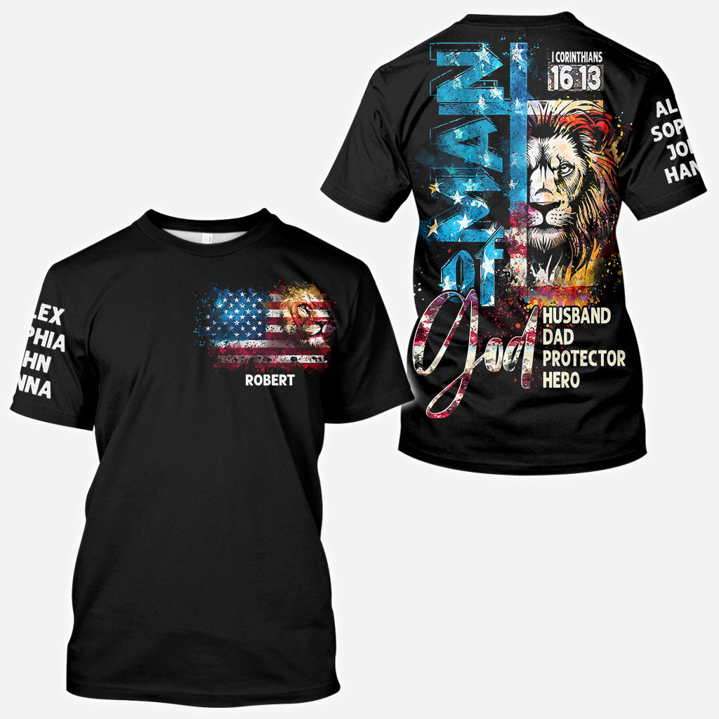 Man Of God - Personalized Father All Over Shirt
