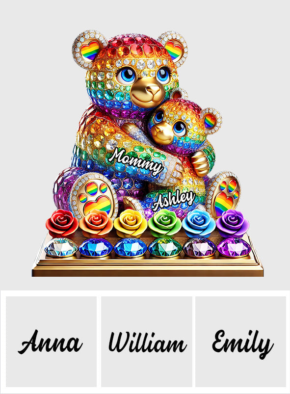 Maman Ours - Plaque acrylique personnalisée de soutien LGBT