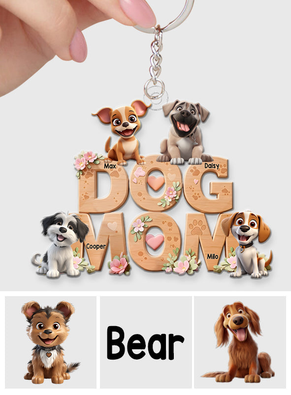 Dog Mom - Personalized Dog Custom Shaped Keychain