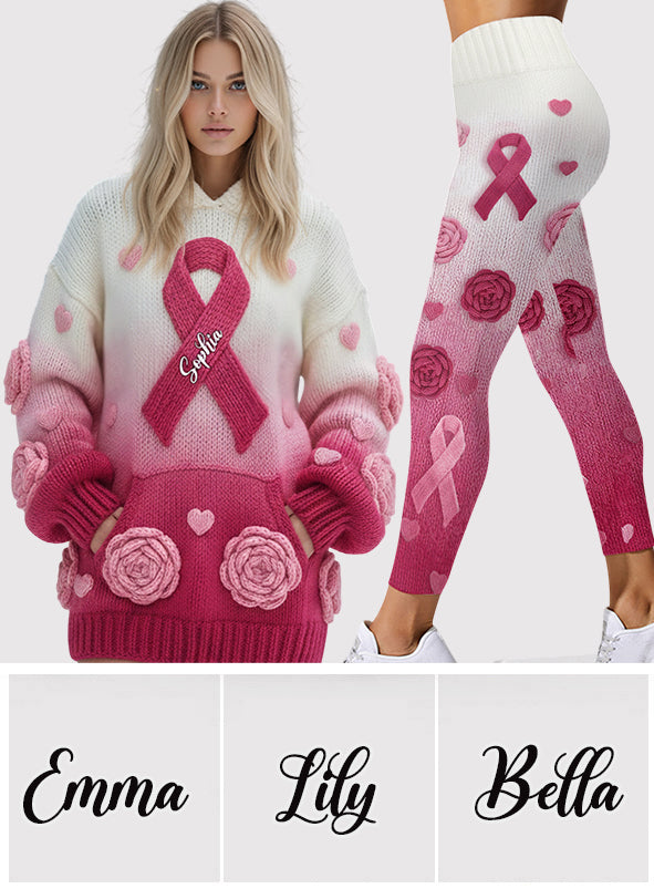 We Wear Pink - Personalized Breast Cancer Awareness Hoodie and Leggings