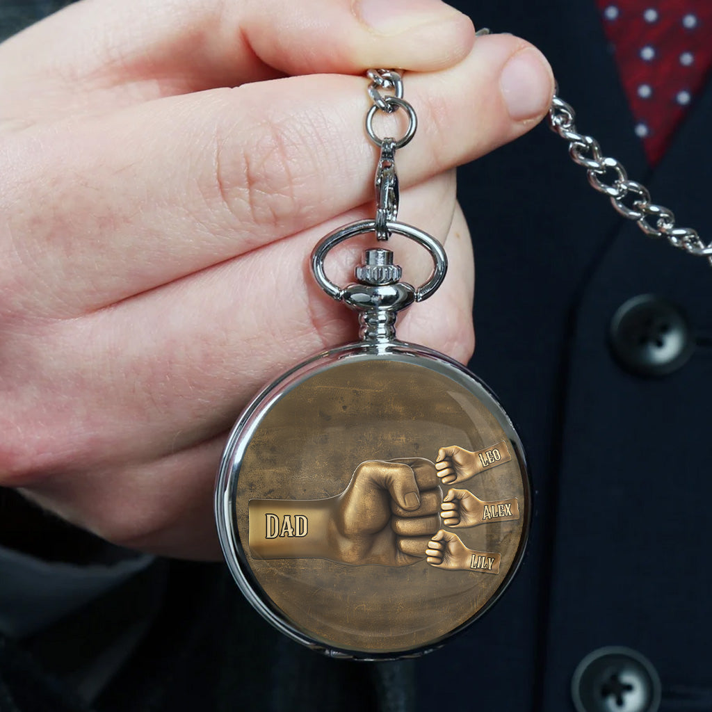 Daddy Fist Bump Gift for Son - Personalized Son Pocket Watch