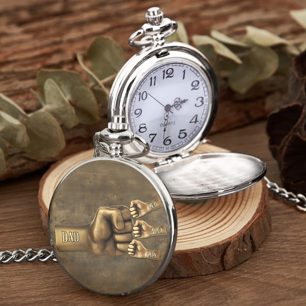 Daddy Fist Bump Gift for Son - Personalized Son Pocket Watch