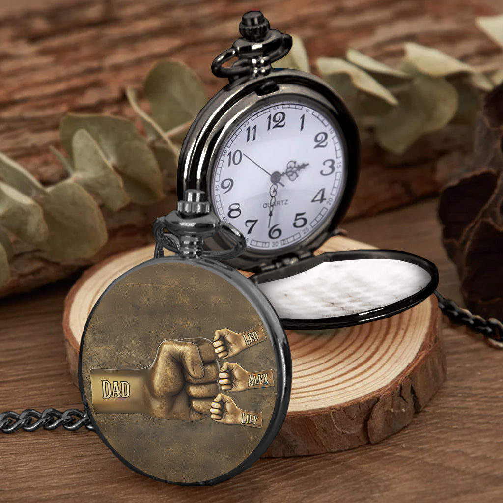 Daddy Fist Bump Gift for Son - Personalized Son Pocket Watch