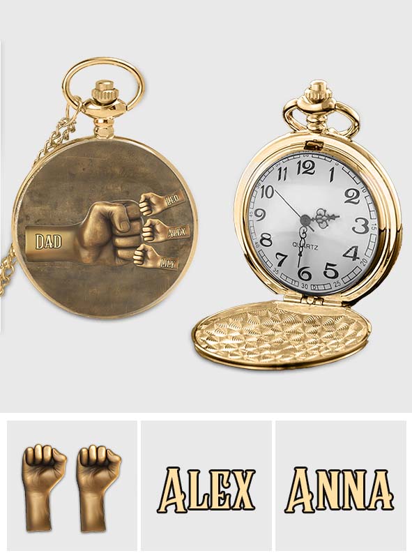 Daddy Fist Bump Gift for Son - Personalized Son Pocket Watch