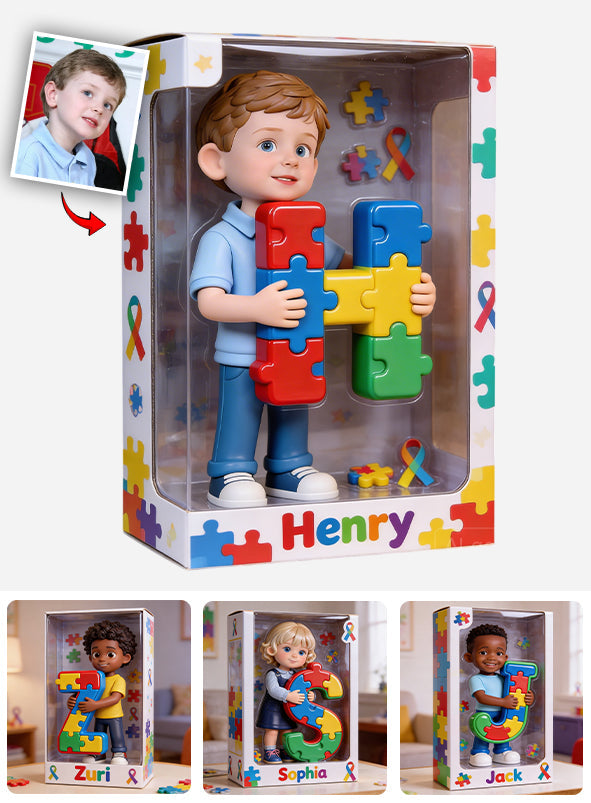 Autism Alphabet Letter - Personalized Autism Awareness Custom Shaped Acrylic Plaque