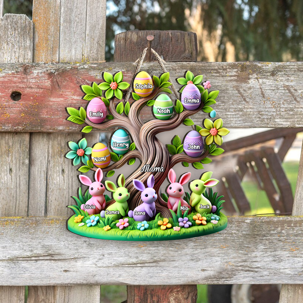 Easter Peeps - Personalized Mother Custom Shaped Wood Sign