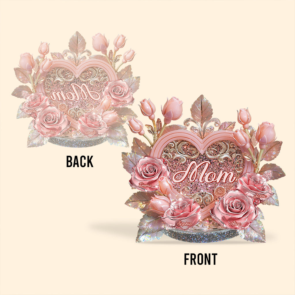 Mom's Grandma's Flowers - Personalized Mother Custom Shaped Acrylic Plaque