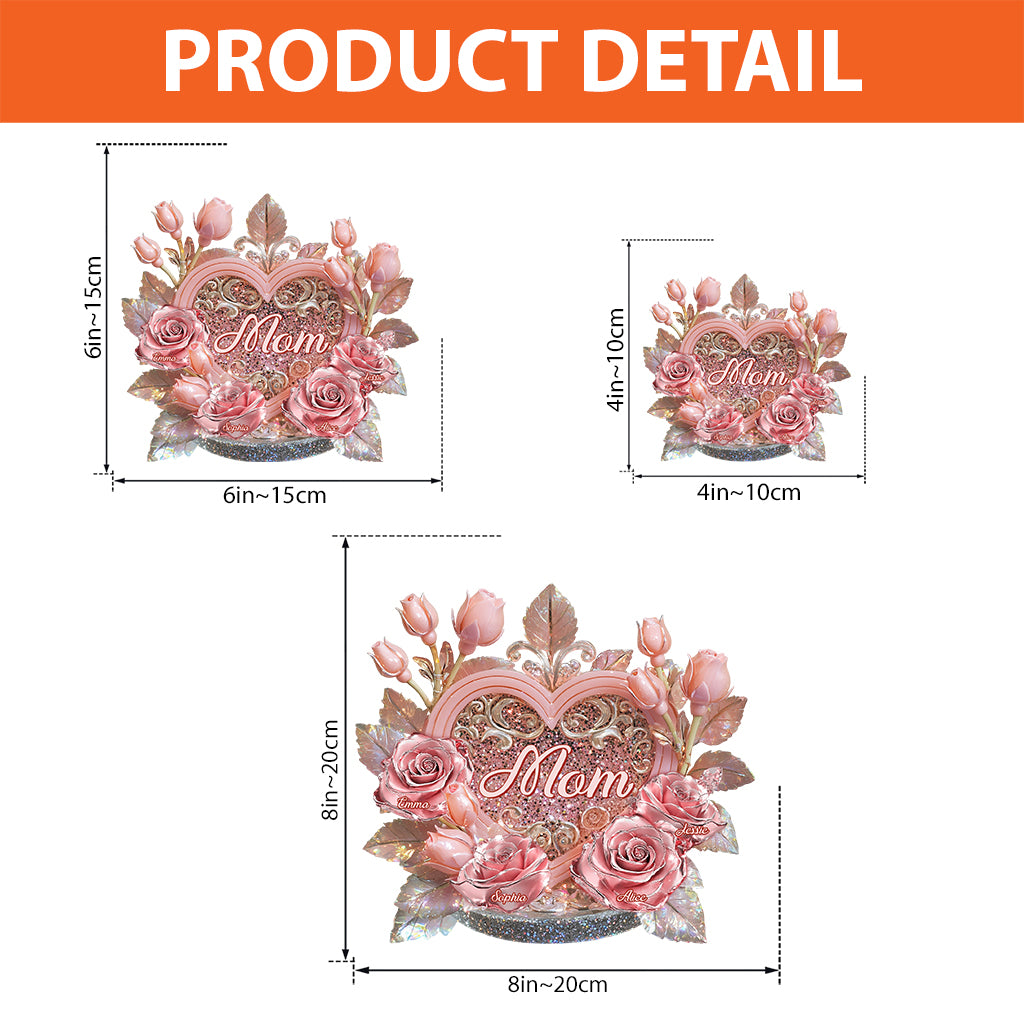 Mom's Grandma's Flowers - Personalized Mother Custom Shaped Acrylic Plaque