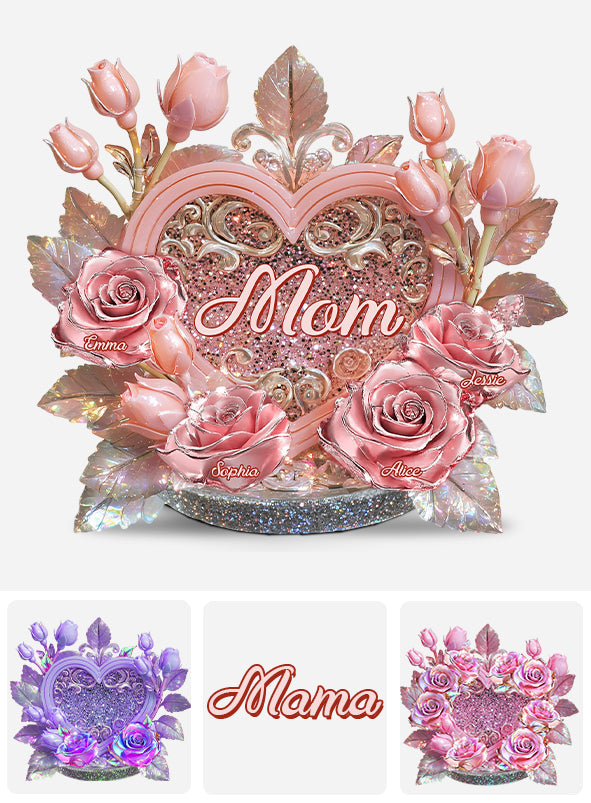 Mom's Grandma's Flowers - Personalized Mother Custom Shaped Acrylic Plaque