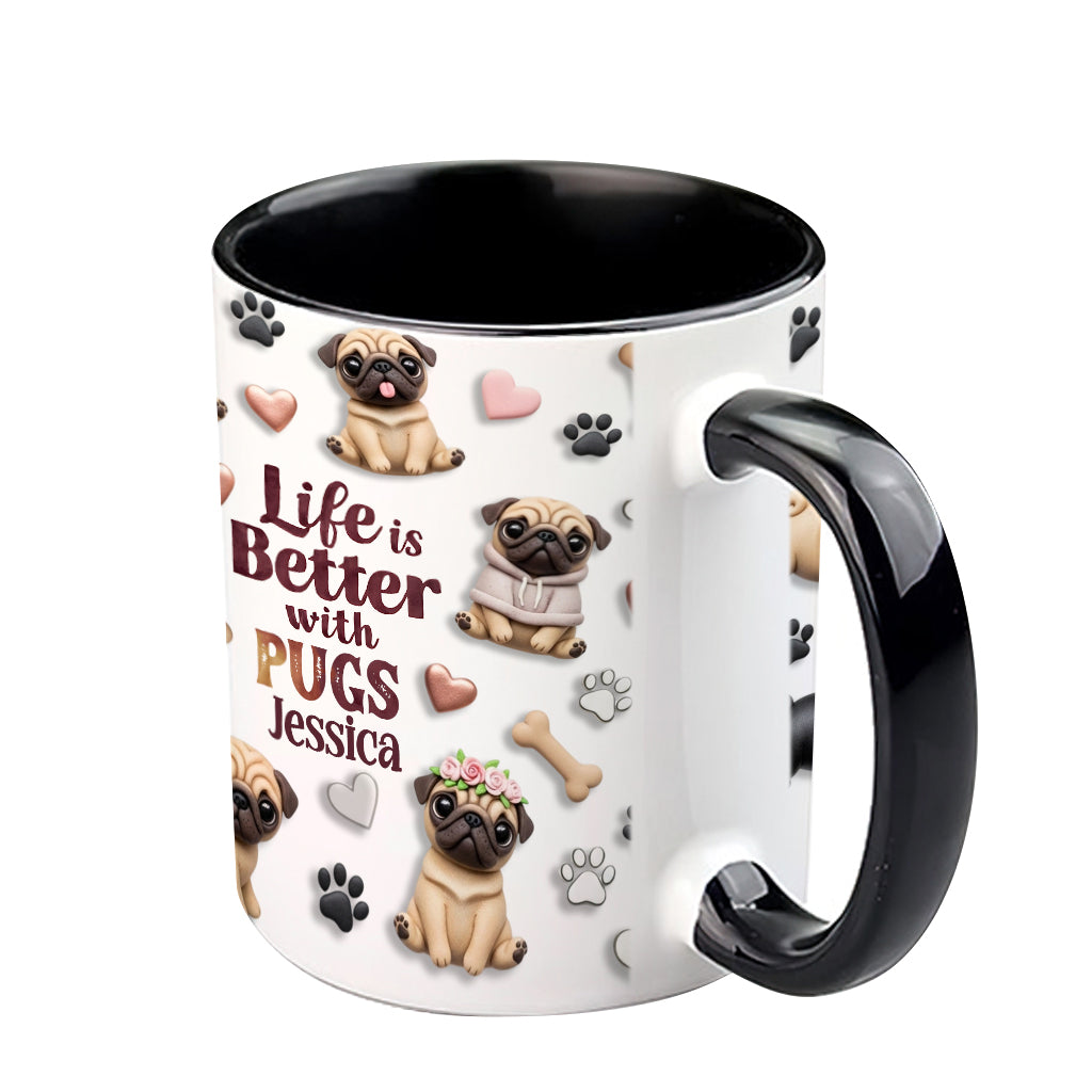 Life Is Better With Dogs - Personalized Dog Accent Mug