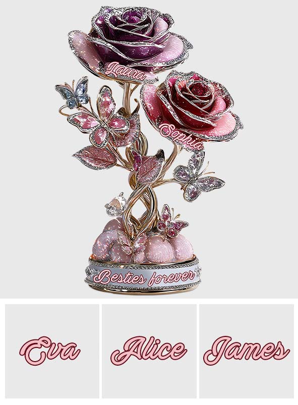 Friends Are Flowers In The Garden Of Life - Besties Forever - Personalized Bestie Custom Shaped Acrylic Plaque