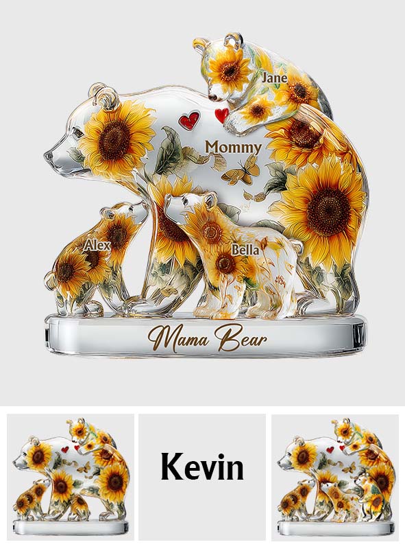 Mama Bear - Personalized Mother Custom Shaped Acrylic Plaque