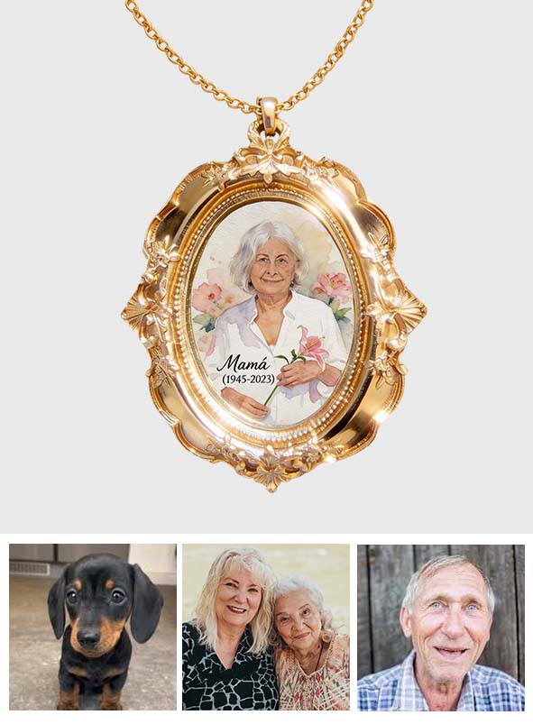 Memorial Gift Idea - Personalized Memorial Shaped Metal Pendant Necklace