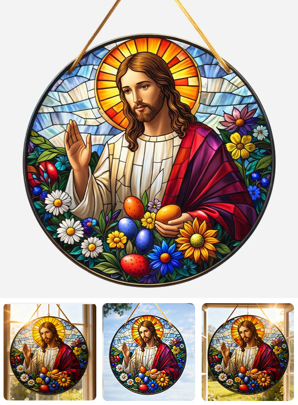 Easter Blessings - Christian Window Hanging Suncatcher Ornament