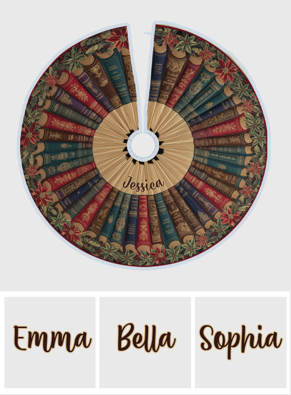 Love Books - Personalized Book Tree Skirt
