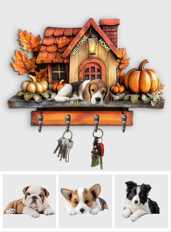 Welcome - Personalized Dog Custom Shaped Hanging Rack