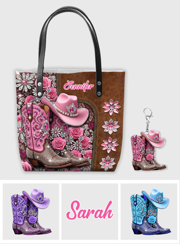 Beautiful Cowgirl Boots - Personalized Cowgirl Tote Bag