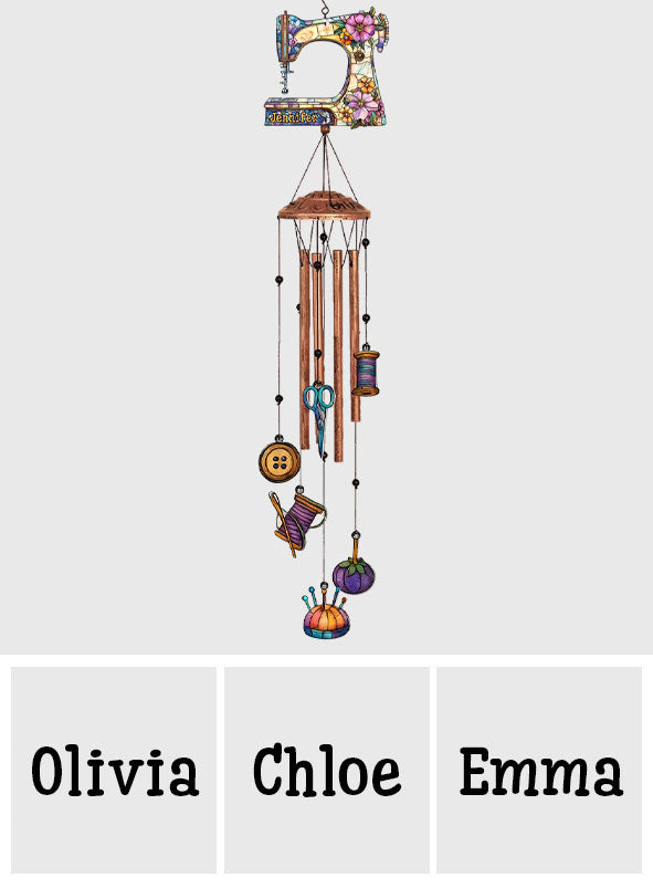 Magnifique machine à coudre - Carillon éolien personnalisé avec breloques