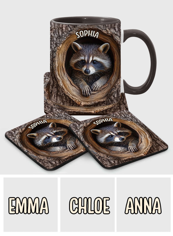 Adorable Raccoon - Personalized Raccoon Accent Mug