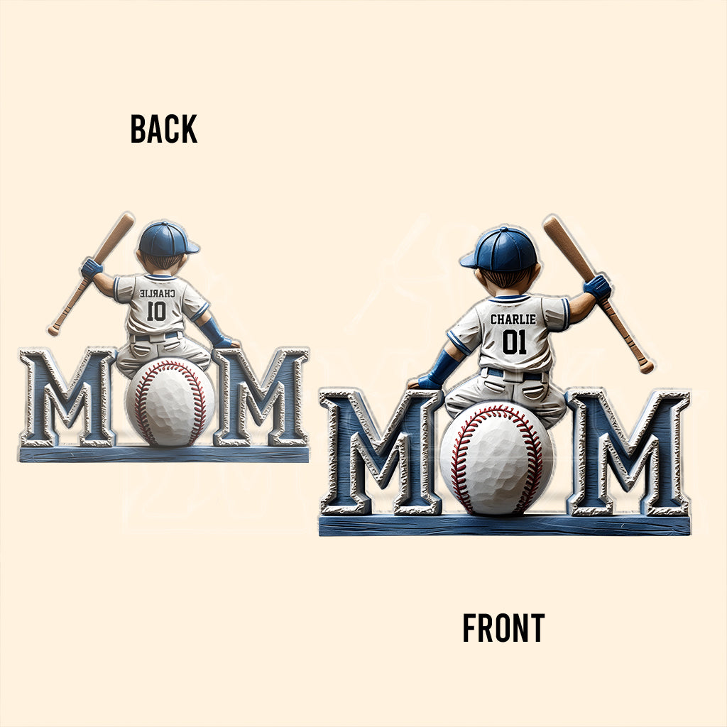 Baseball Mom - Personalized Mother Custom Shaped Acrylic Plaque