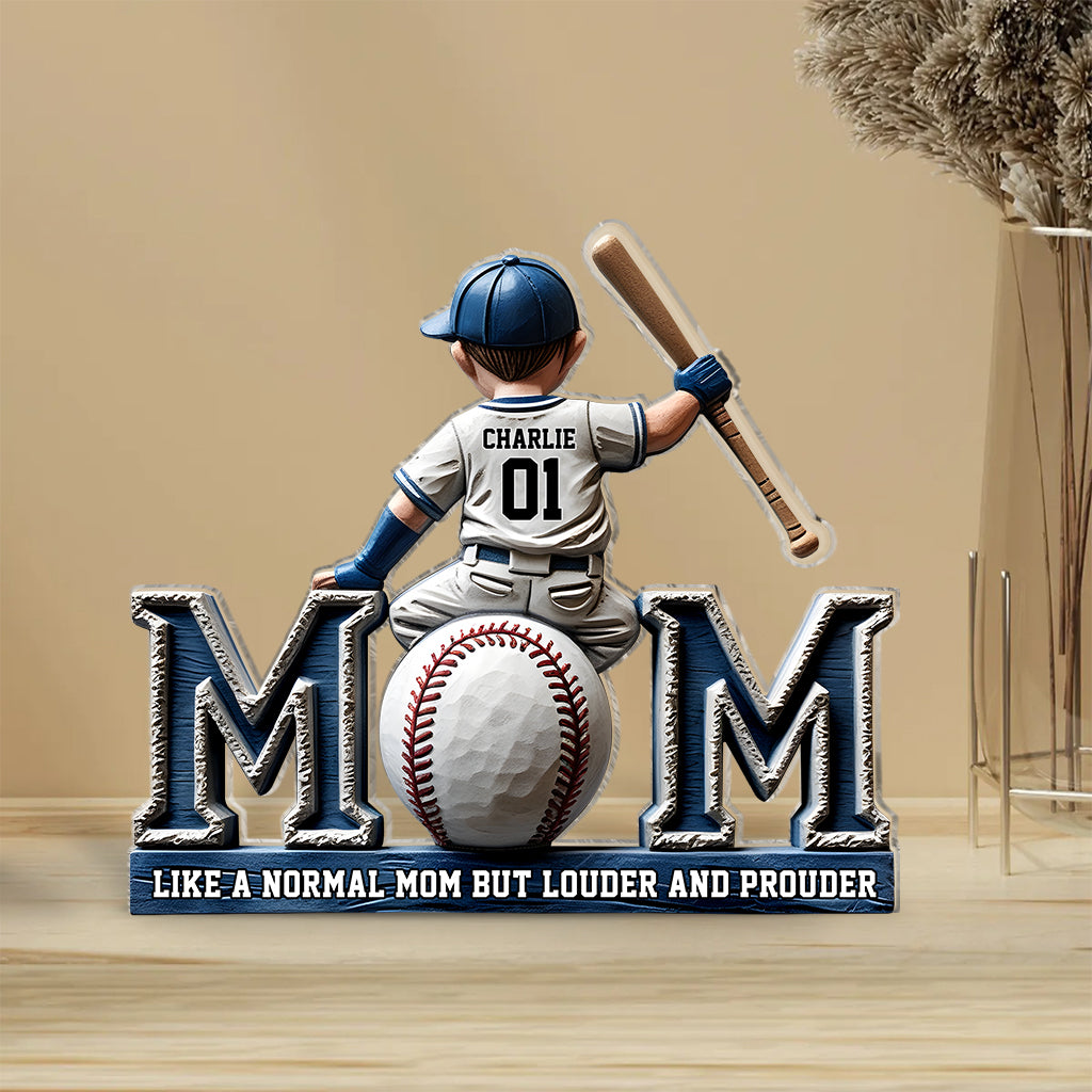 Baseball Mom Like a Normal Mom But Louder - Personalized Mother Custom Shaped Acrylic Plaque