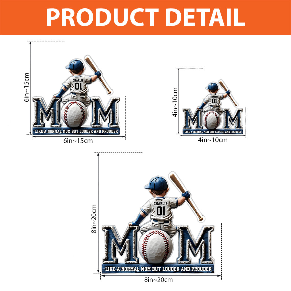 Baseball Mom Like a Normal Mom But Louder - Personalized Mother Custom Shaped Acrylic Plaque