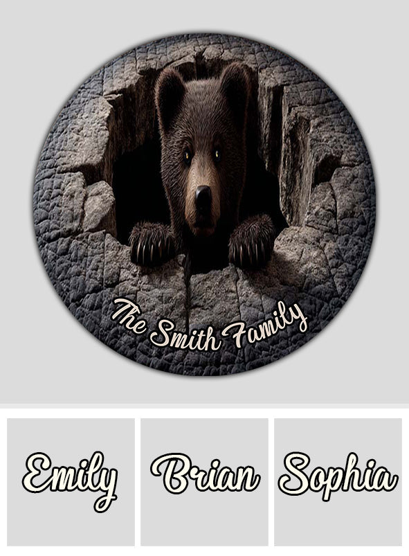 Black Bear - Personalized Hunting Round Rug
