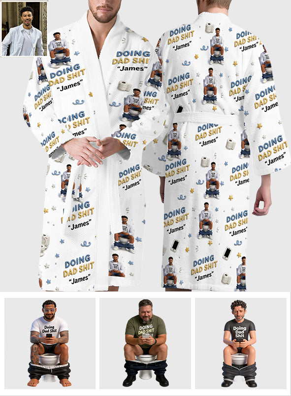 Mach Papa Sh*t - Personalisierter Vater Schlafanzug Kimono Bademantel