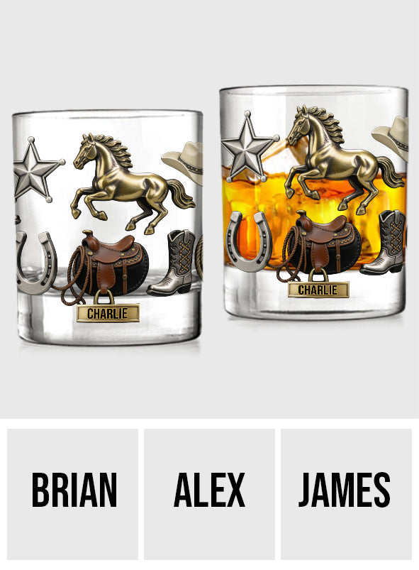 Western Spirit - Personalized Horse Whiskey Glass