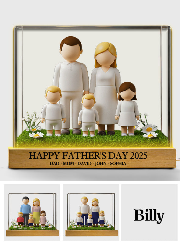 Happy Father's Day 2025 - Personalized Family Shaped Led Night Light