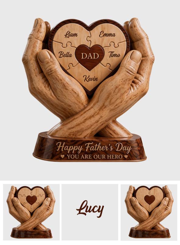 Bester Papa aller Zeiten - Personalisierte Holzplakette in individueller Form