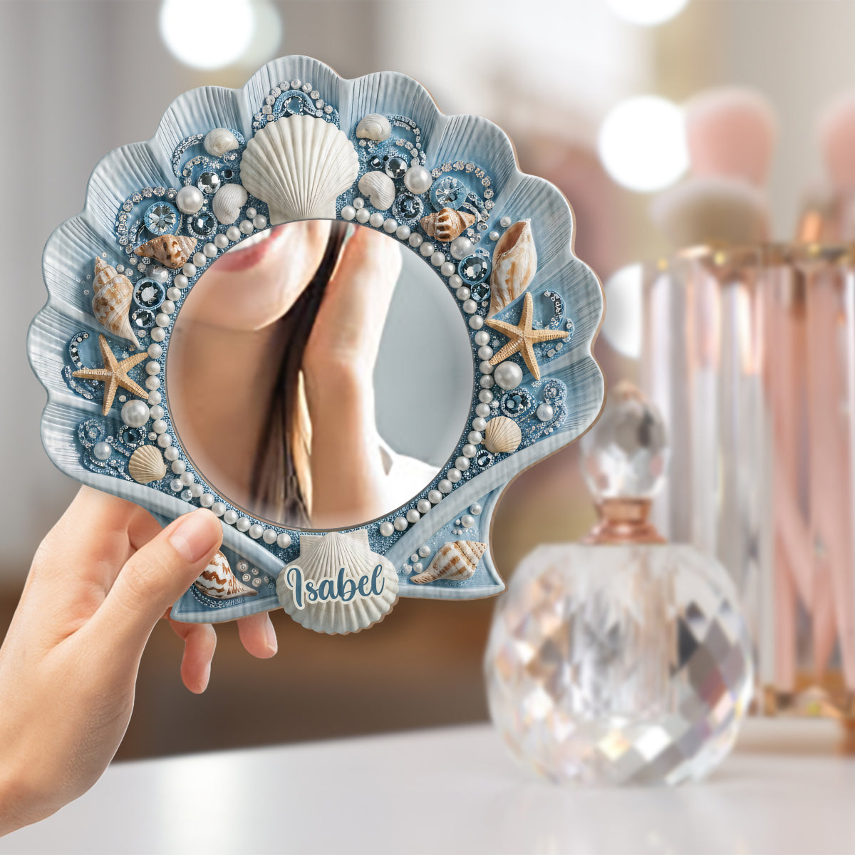 Beautiful Seashell - Personalized Sea Lover Wall Hanging Mirror