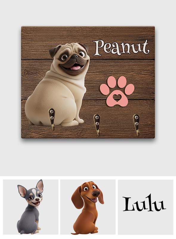 Custom From Any Photos - Personalized Dog Custom Shaped Hanging Rack