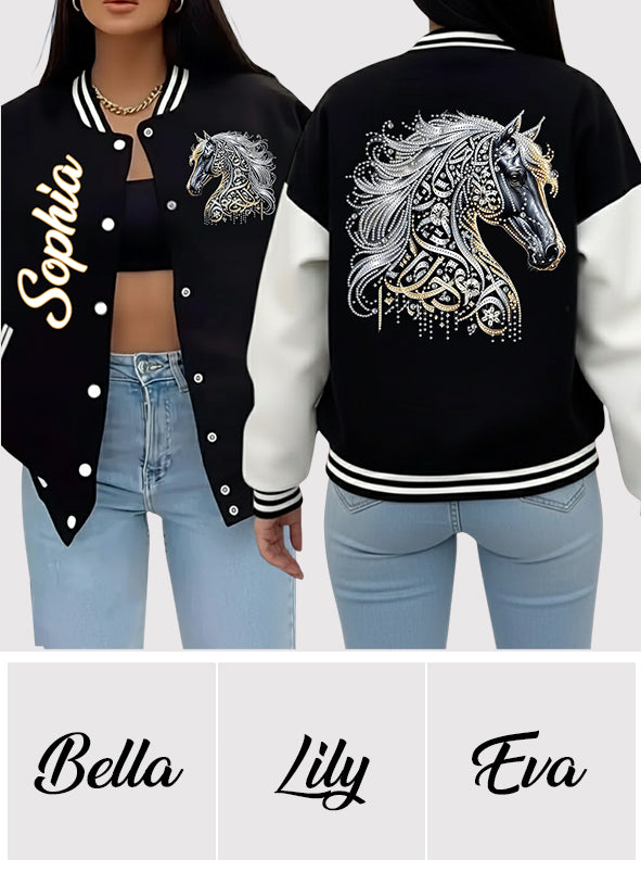 Love Horse - Personalized Horse Varsity Jacket