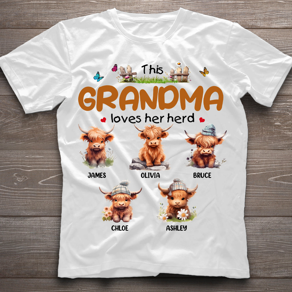This Grandma Loves Her Herd - Personalized Grandma T-shirt And Hoodie