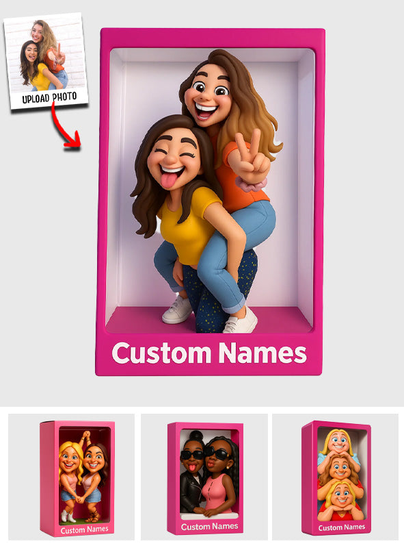 Funny Gift Cartoonish Exaggerated Mascot Style - Personalized Bestie Custom Shaped Acrylic Plaque