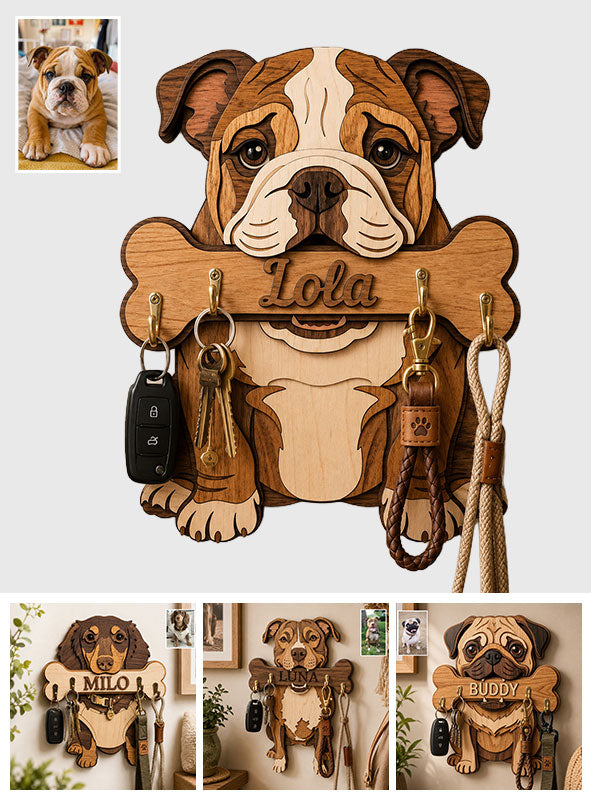Lustiger Haustier-Schlüsselhalter - Personalisierter Hund in benutzerdefinierter Form