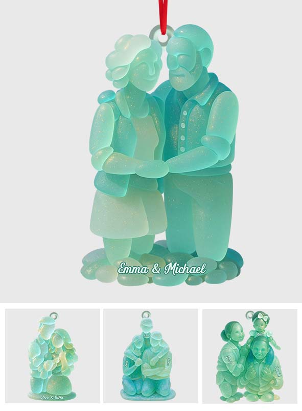 Sea Glass Family - Personalized Family Ornament