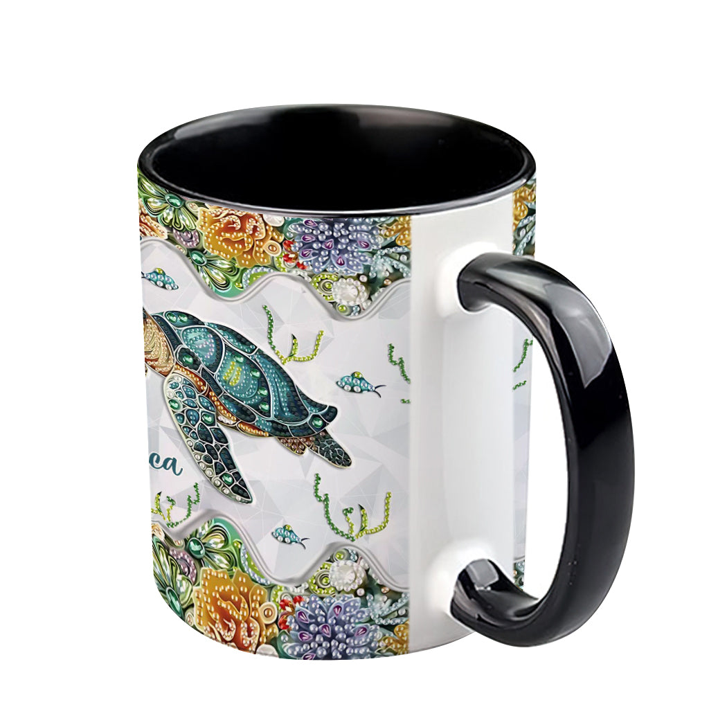 Just A Girl Who Loves Turtle - Personalized Turtle Accent Mug