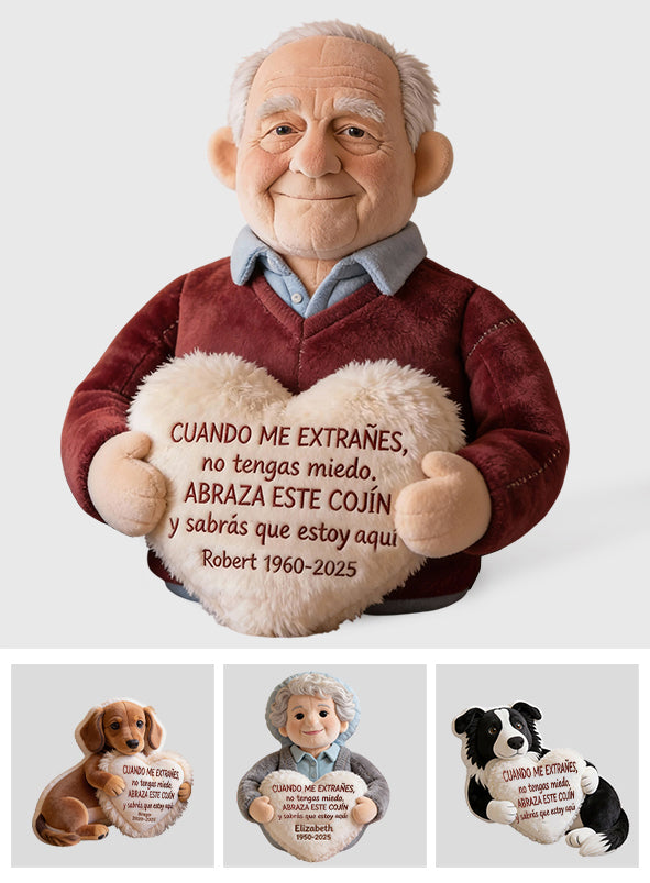 Tu Abrazo Eterno - Almohada Personalizada Conmemorativa de Piel Sintética