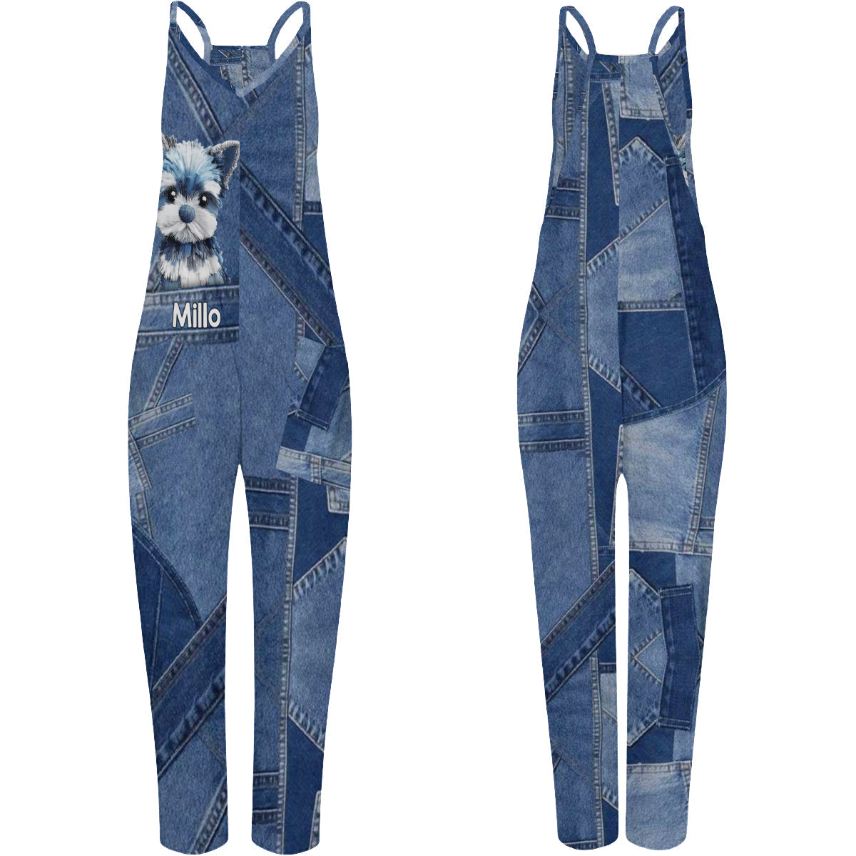 Love My Dog - Personalized Dog Loose-Fit Overalls/ Rompers