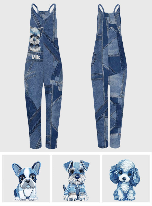 Love My Dog - Personalized Dog Loose-Fit Overalls/ Rompers